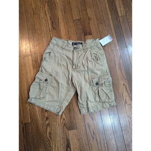 EUC American Eagle AEO Shorts Mens 28 Distressed Tan Stretch Classic Cargo